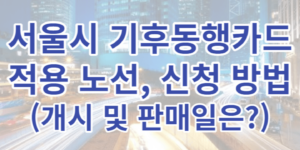 서울시 기후동행카드 적용 노선 및 신청 방법에 대한 포스팅의 썸네일